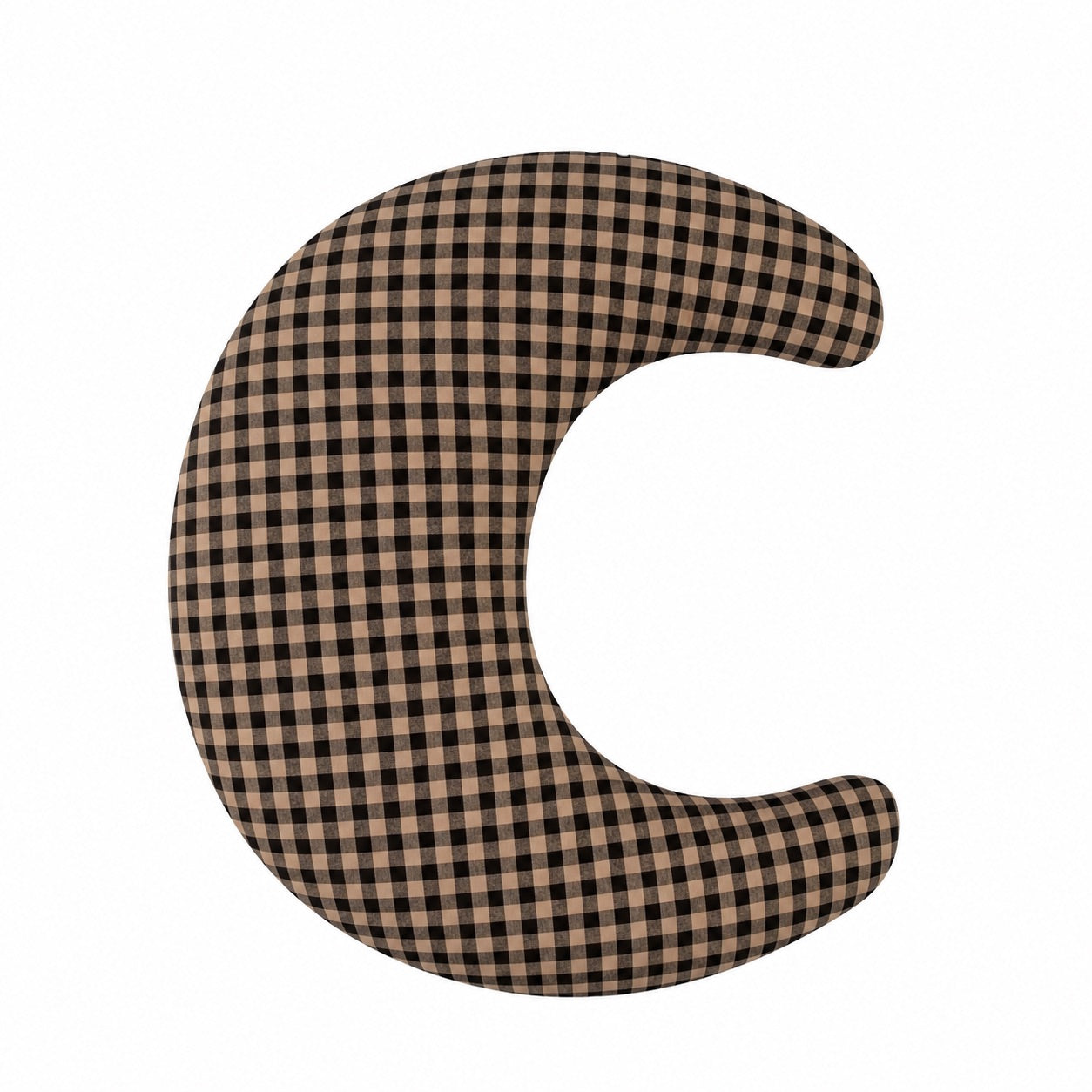 Beige Gingham Ruffle Nursing Pillow Cover