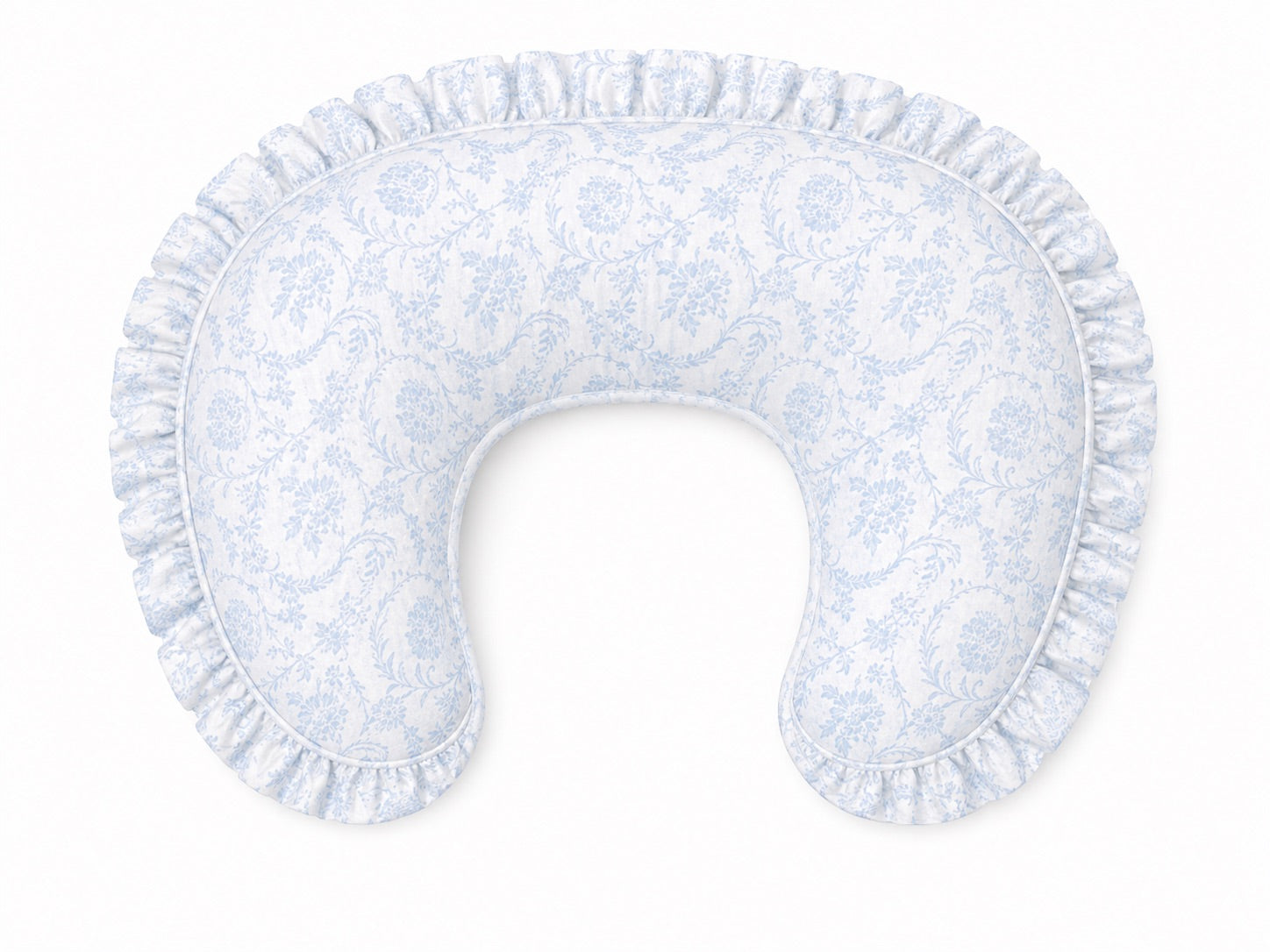 Blue Chinoiserie Ruffle Nursing Pillow Cover