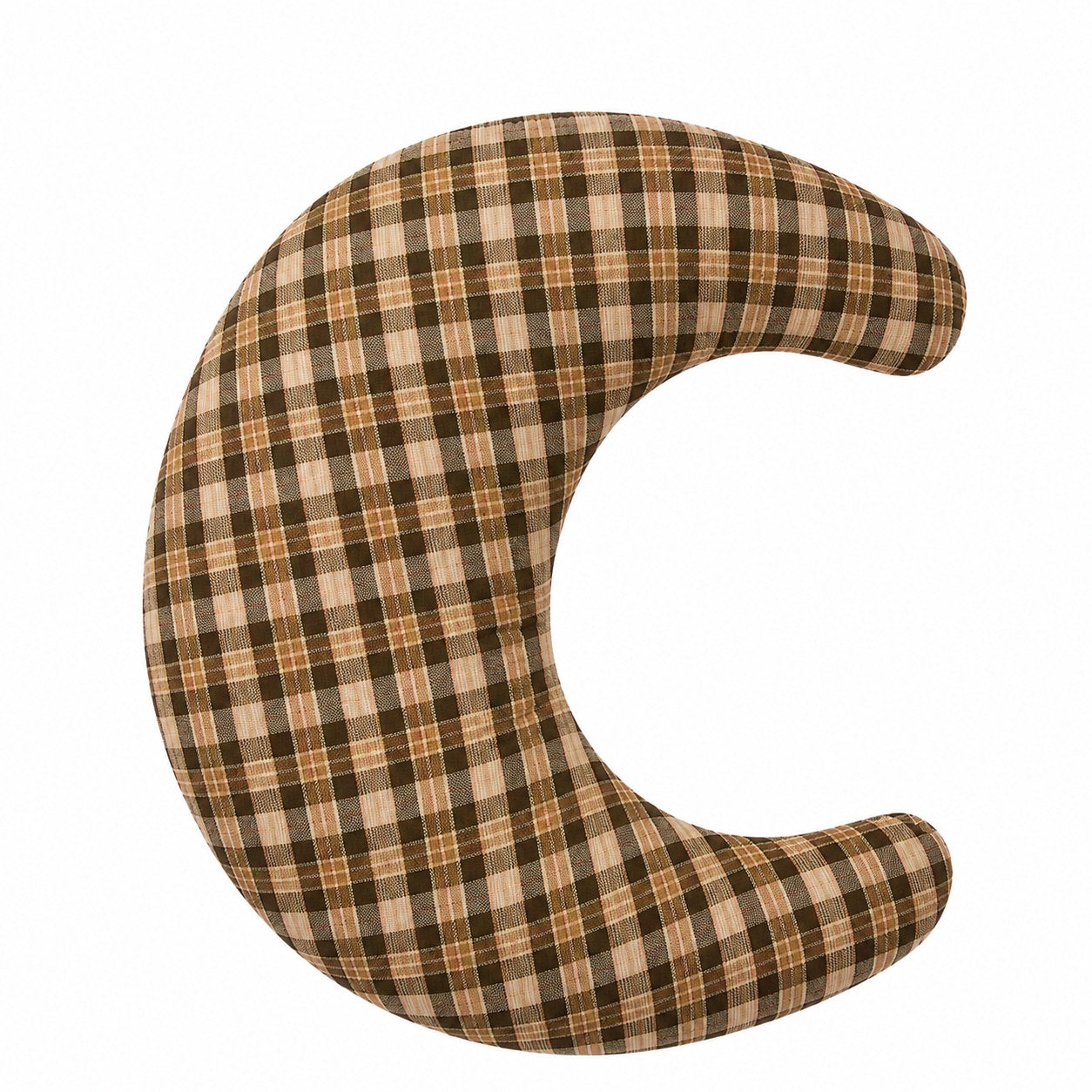 Beige Gingham Ruffle Nursing Pillow Cover