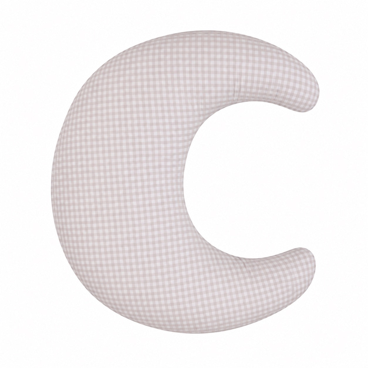 Beige Gingham Ruffle Nursing Pillow Cover
