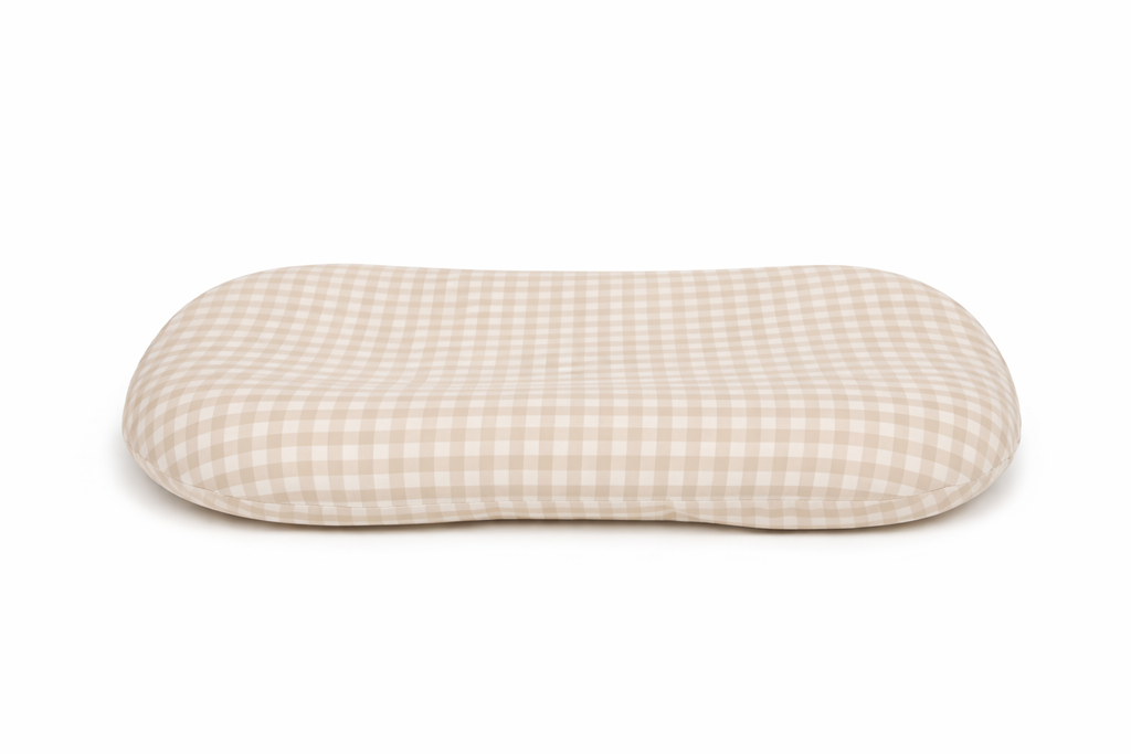 Beige Gingham Baby Lounger Cover
