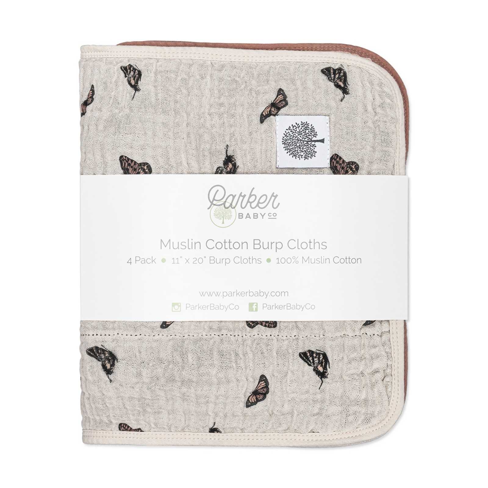 Butterfly Set - Muslin Burp Cloths (4 Pack)
